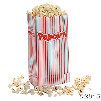 Popcorn Bags 4x1.5x8 1k/cs Red/White/Blue 